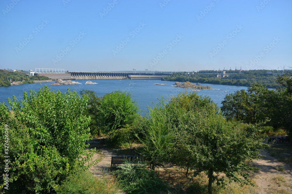 Landscape. View from the island Khortytsya