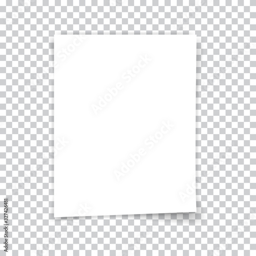 White sheet of paper on a transparent background. Vector illustration .