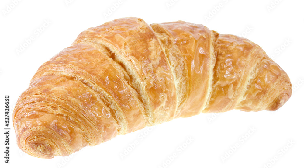Fresh backed croissant isolated on white background