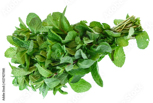 bunch of fresh mint isolated on white background