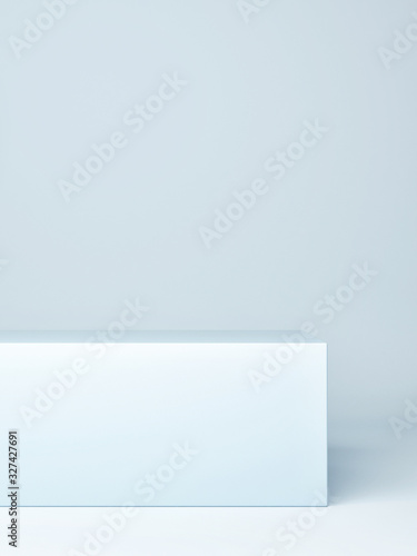 Wallpaper Mural Abstract scene blue color with geometric shape podium background, 3d render, 3d illustration Torontodigital.ca