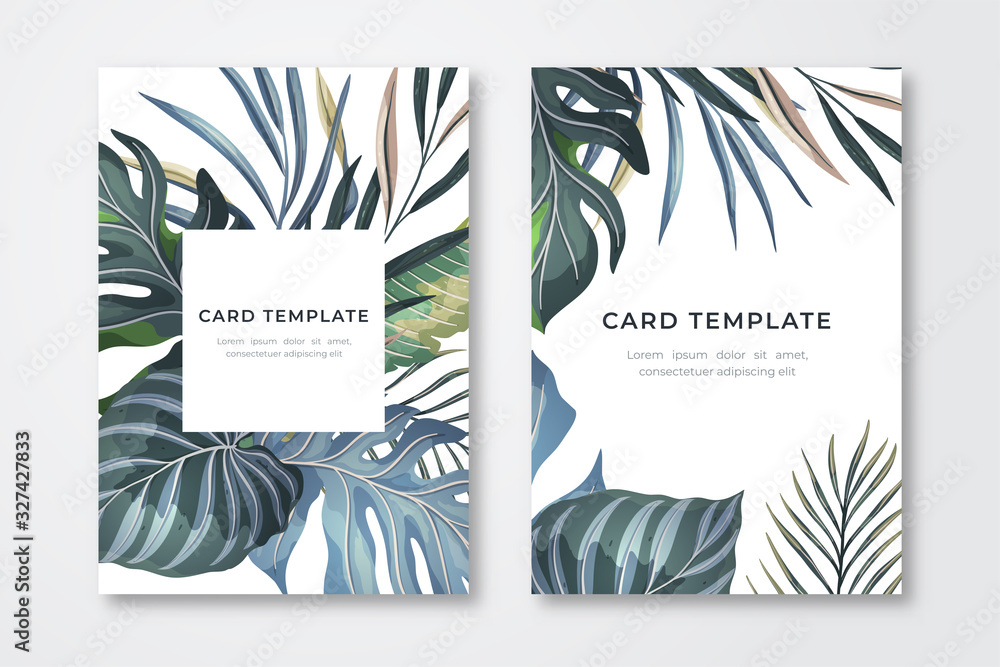 Tropical Leaves Card Template