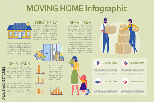 Illustration Written Moving Home, Infographic.