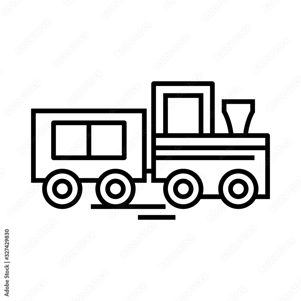 Little train line icon, concept sign, outline vector illustration, linear symbol. Little train line icon, concept sign, outline vector illustration, linear symbol.