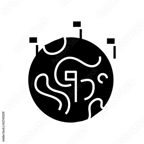 Company offices black icon, concept illustration, vector flat symbol, glyph sign.