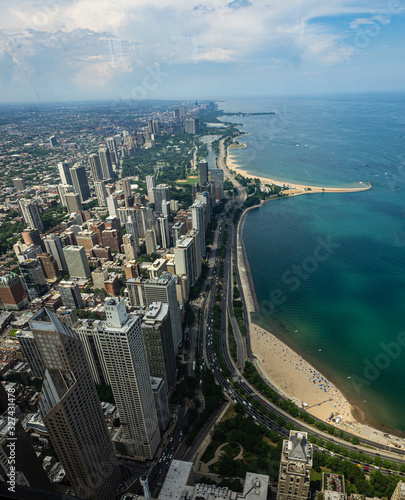 aerial view of Chicago from 