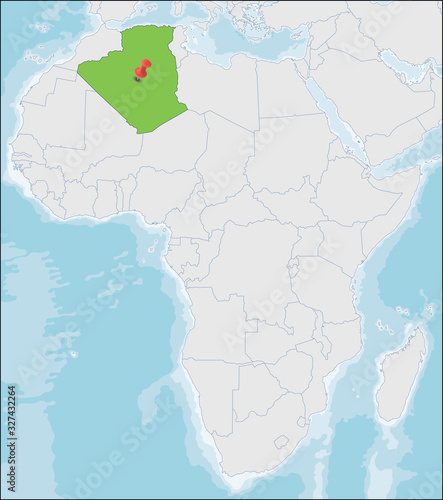 Democratic Republic of Algeria location on Africa map