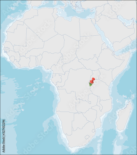 Republic of Burundi location on Africa map