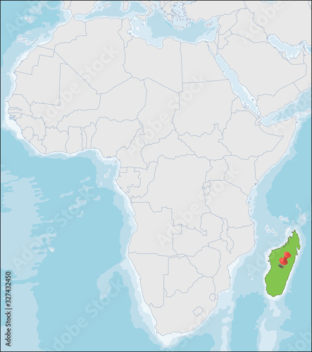 Republic of Madagascar location on Africa map