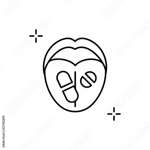 Acid, mouth, lip, addictions icon. Simple line, outline vector elements of addictive human for ui and ux, website or mobile application