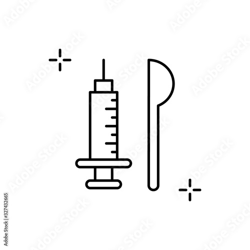 Heroin, injector, spoon icon. Simple line, outline vector elements of addictive human for ui and ux, website or mobile application