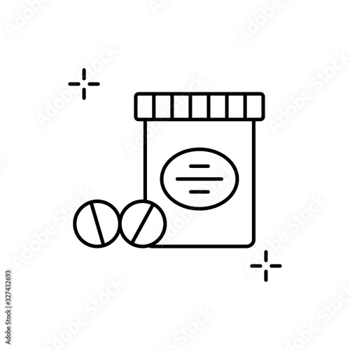 Pills, tablet, addictions icon. Simple line, outline vector elements of addictive human for ui and ux, website or mobile application