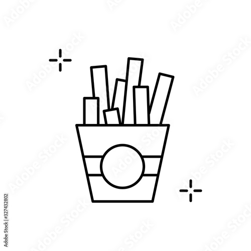 French fries, fast food, addictions icon. Simple line, outline vector elements of addictive human for ui and ux, website or mobile application