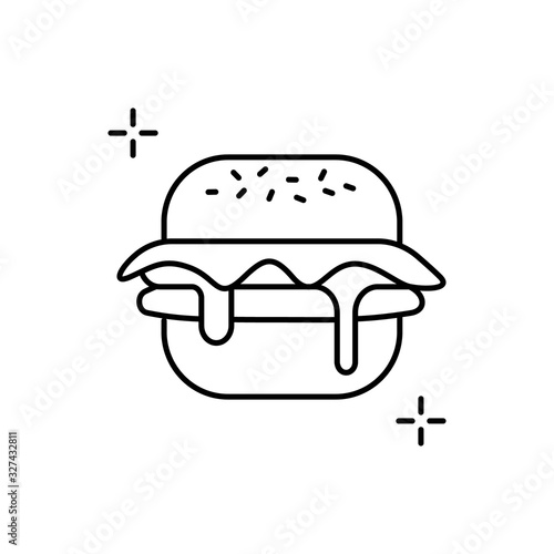 Hamburger, fast food, addictions icon. Simple line, outline vector elements of addictive human for ui and ux, website or mobile application