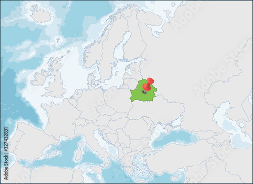 Republic of Belarus location on Europe map