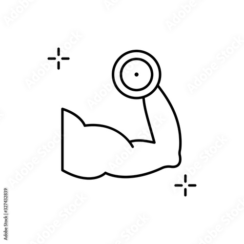 Fitness, muscle, addictions icon. Simple line, outline vector elements of addictive human for ui and ux, website or mobile application