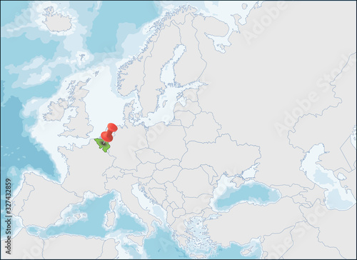 The Kingdom of Belgium location on Europe map