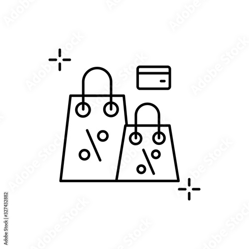 Shopping bag, addictions icon. Simple line, outline vector elements of addictive human for ui and ux, website or mobile application