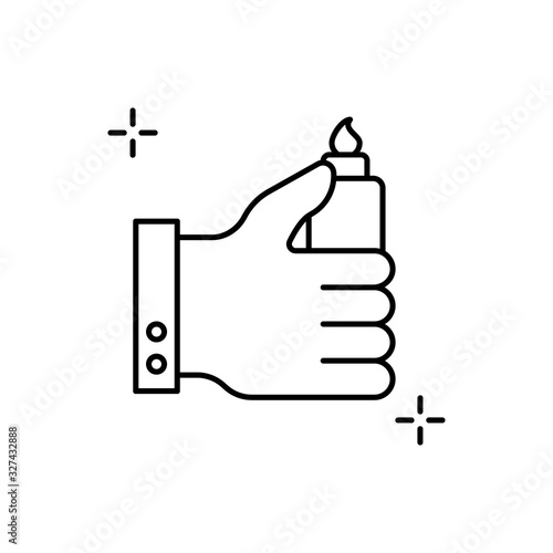 Pyromaniac, addictions icon. Simple line, outline vector elements of addictive human for ui and ux, website or mobile application