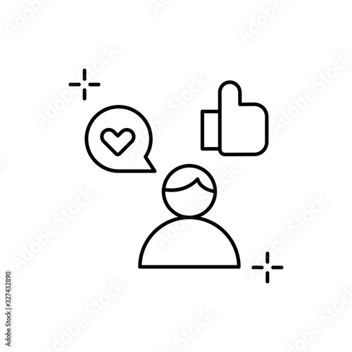 Social media, addictions icon. Simple line, outline vector elements of addictive human for ui and ux, website or mobile application