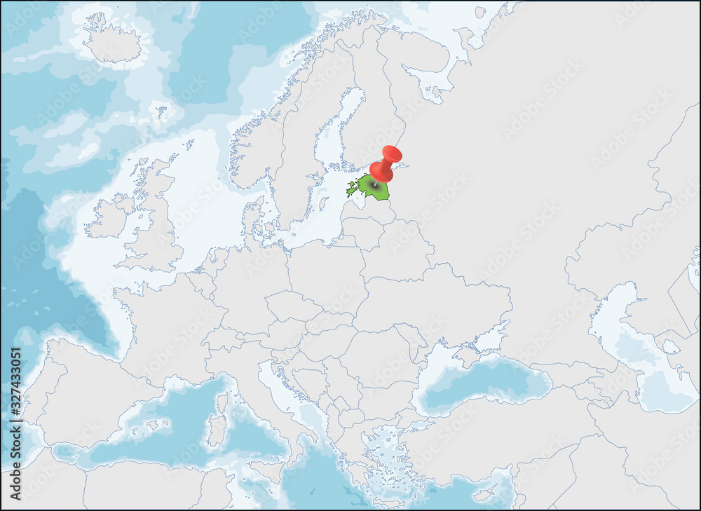 Republic of Estonia location on Europe map