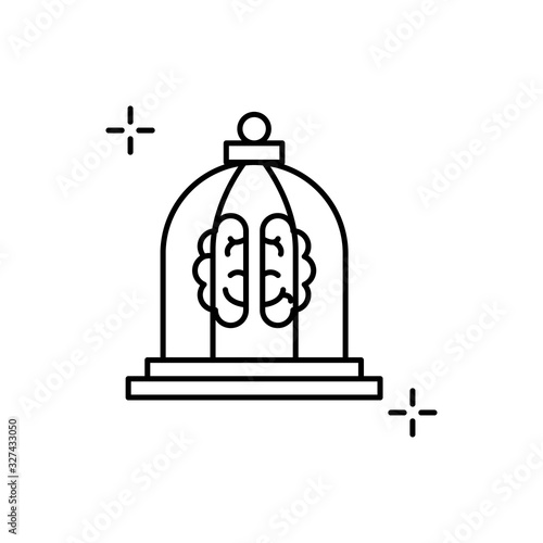 Thinking, brain, cage, addictions icon. Simple line, outline vector elements of addictive human for ui and ux, website or mobile application