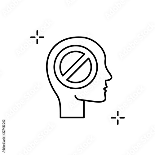 Brain, thinking, addictions icon. Simple line, outline vector elements of addictive human for ui and ux, website or mobile application