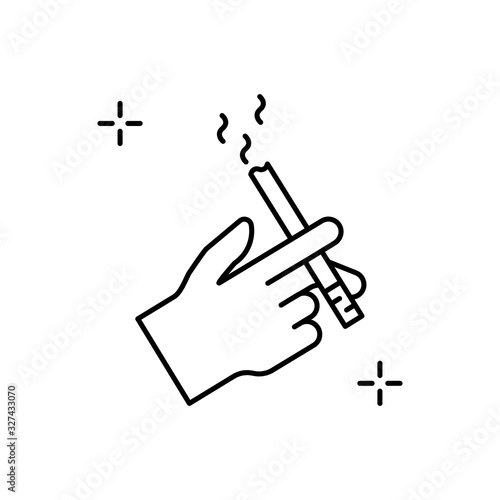 Smoking, hand, cigarette, addictions icon. Simple line, outline vector elements of addictive human for ui and ux, website or mobile application