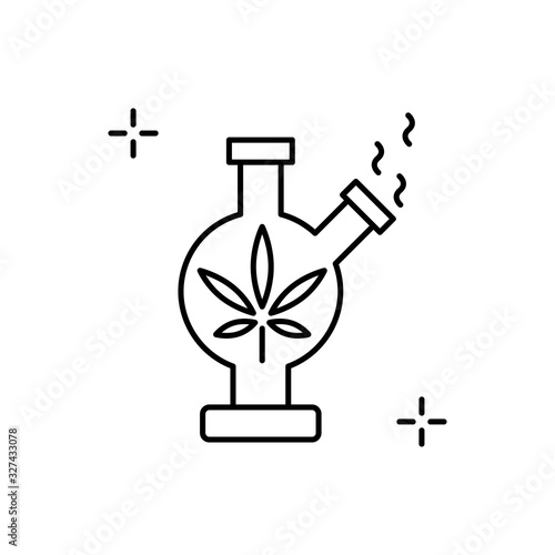 Bong, marijuana, addictions icon. Simple line, outline vector elements of addictive human for ui and ux, website or mobile application