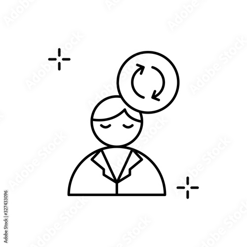 Thinking, brain, addictions icon. Simple line, outline vector elements of addictive human for ui and ux, website or mobile application