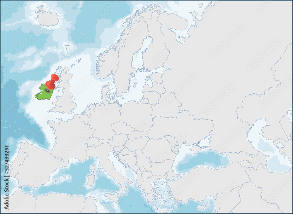 Republic of Ireland location on Europe map