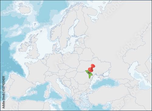 Republic of Moldova location on Europe map