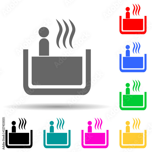 relaxation in the bathtub multi color style icon. Simple glyph, flat vector of spa icons for ui and ux, website or mobile application
