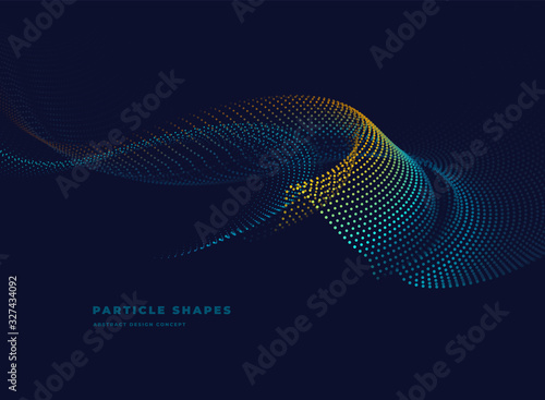 abstract flying topographic particle wave