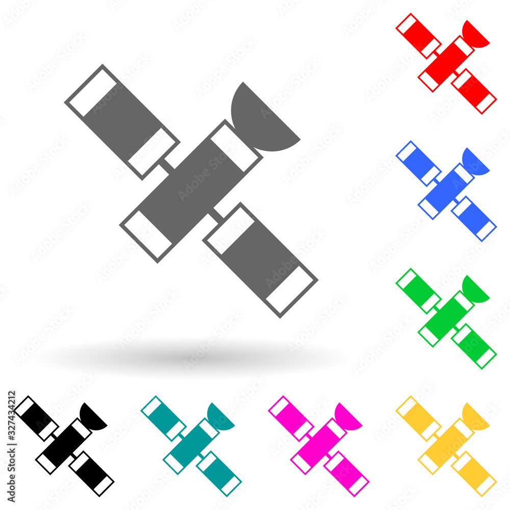 satellite multi color style icon. Simple glyph, flat vector of space icons for ui and ux, website or mobile application satellite multi color style icon. Simple glyph, flat vector of space icons for ui and ux, website or mobile application