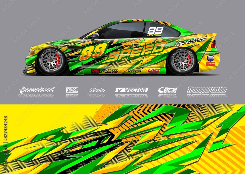 Racing car wrap design vector. Graphic abstract stripe racing ...