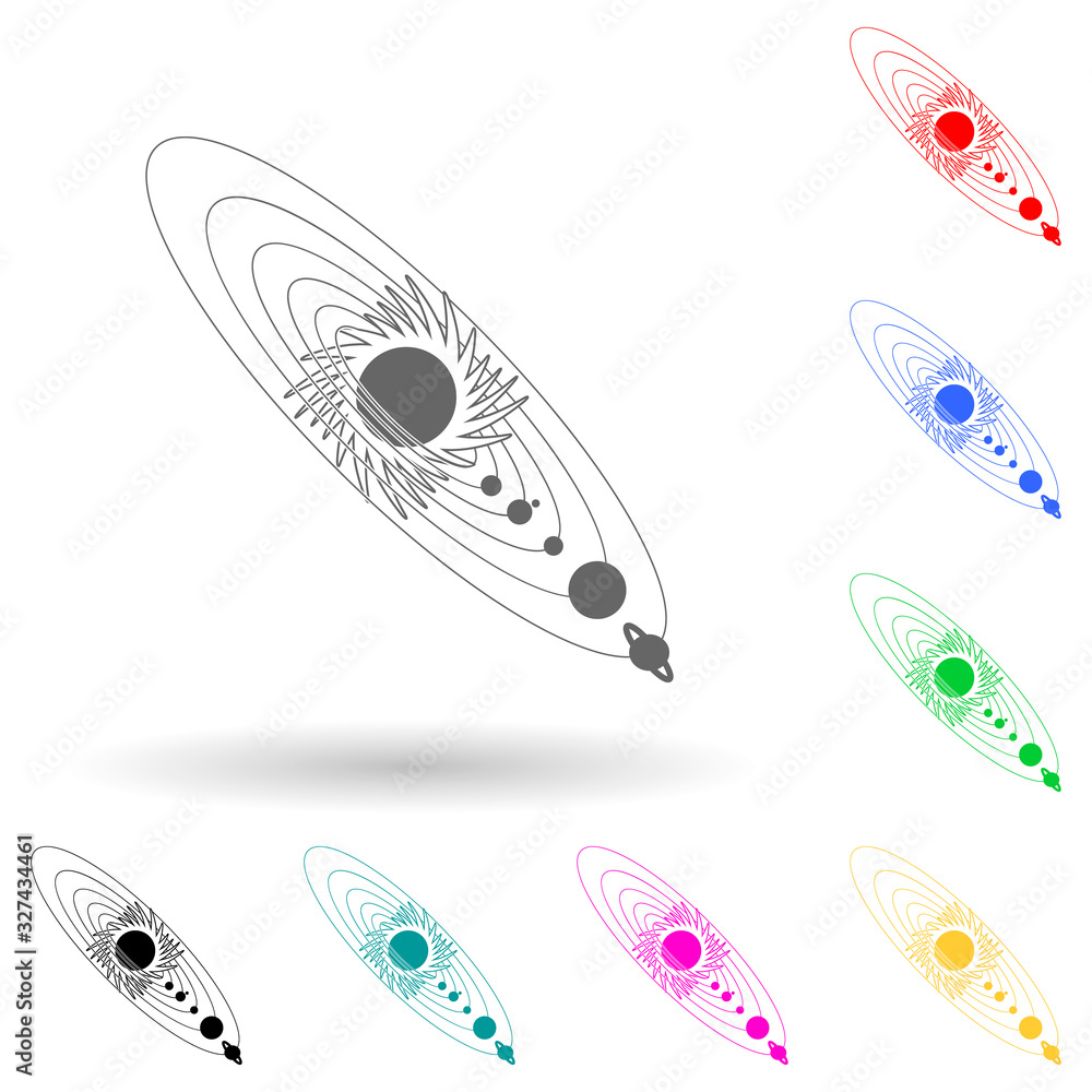 solar system multi color style icon. Simple glyph, flat vector of space icons for ui and ux, website or mobile application solar system multi color style icon. Simple glyph, flat vector of space icons for ui and ux, website or mobile application