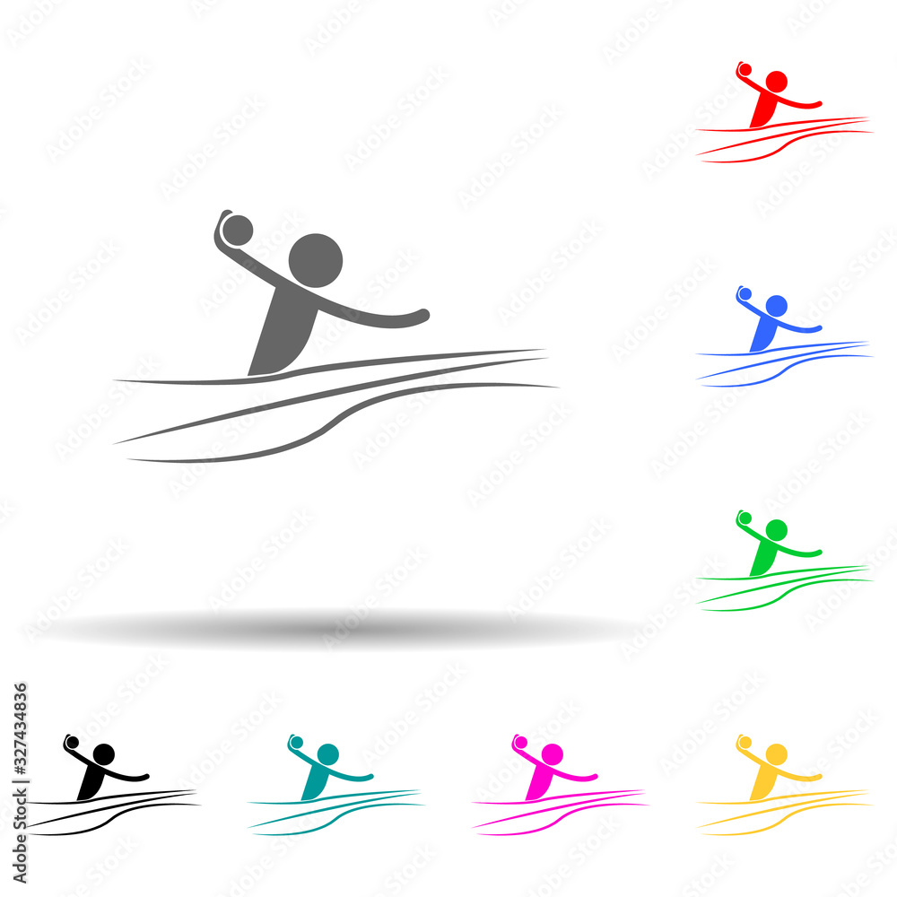 water polo multi color style icon. Simple glyph, flat vector of sport icons for ui and ux, website or mobile application