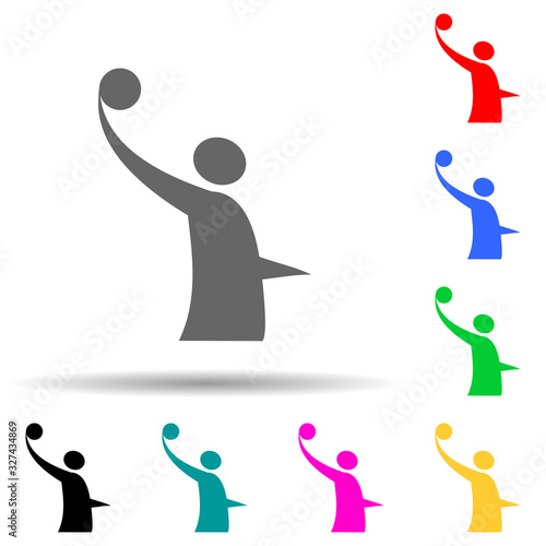 volleyball logo multi color style icon. Simple glyph, flat vector of sport icons for ui and ux, website or mobile application