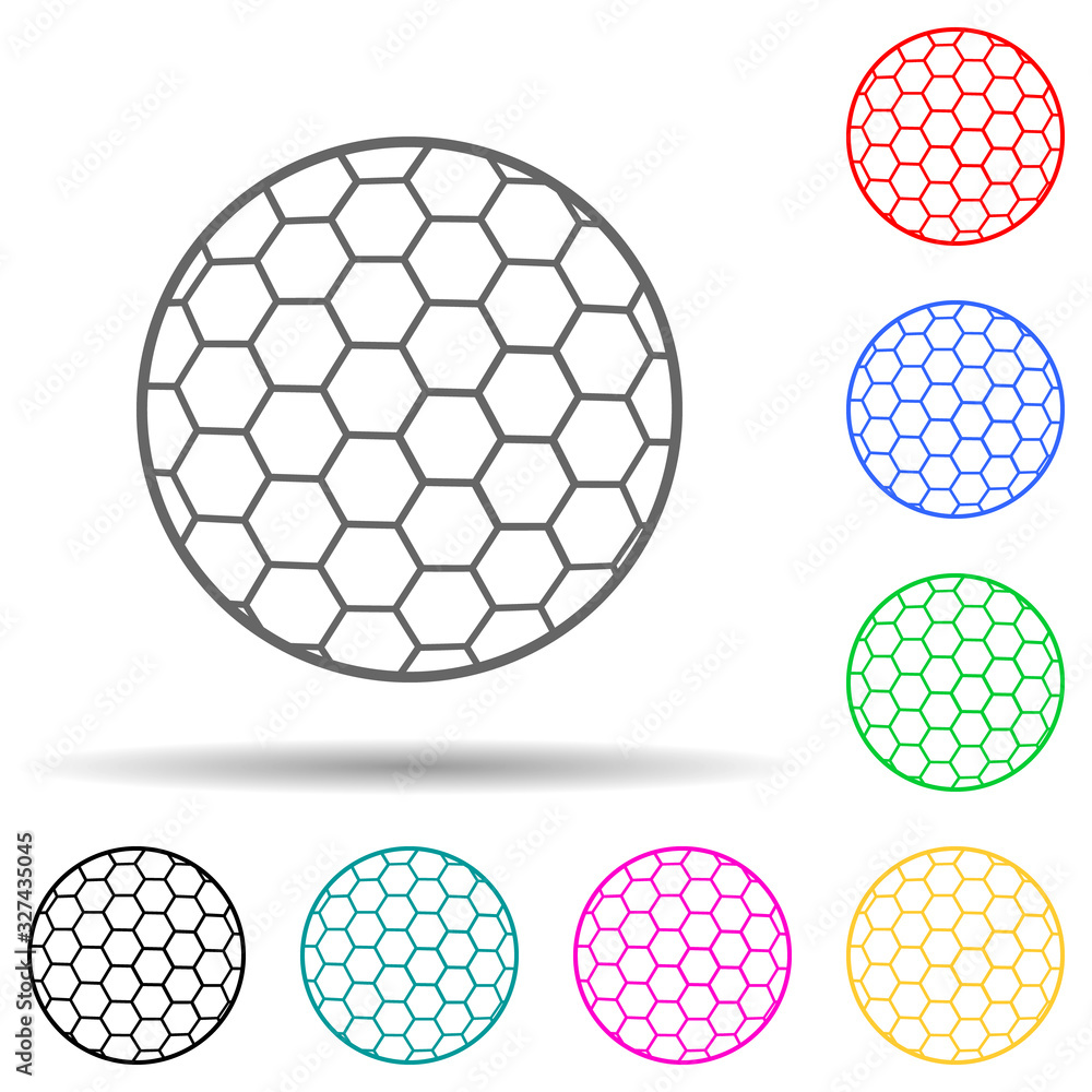 golf ball multi color style icon. Simple glyph, flat vector of sport icons for ui and ux, website or mobile application golf ball multi color style icon. Simple glyph, flat vector of sport icons for ui and ux, website or mobile application