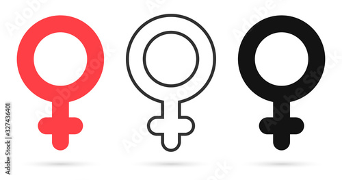 Female gender symbols, icons design template, vector illustration