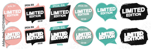 Set Limited Edition tags design template, promo banners, vector illustration