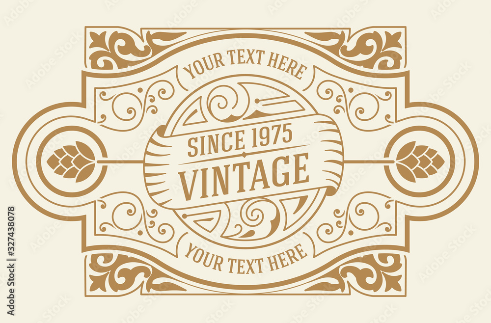 Vintage logo template. Vector layered - obrazy, fototapety, plakaty 