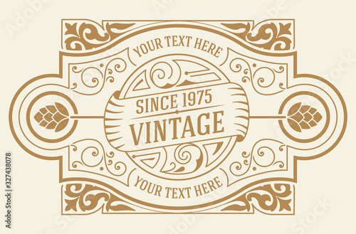 Vintage logo template. Vector layered