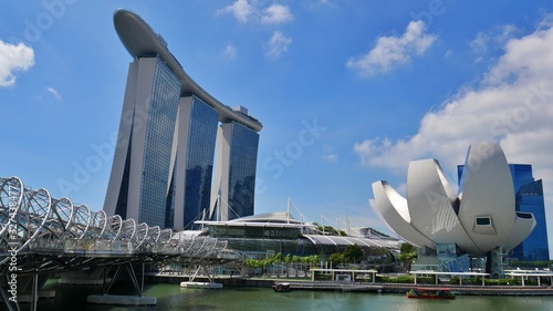 Singapore, Singapore - February 15 2020: Helix Bridge Singapore