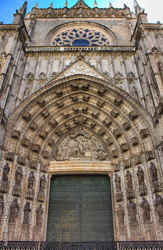 Entrance door of Sevilla Cathedral, Spain