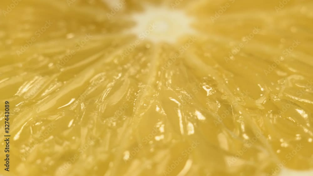 Macro shot of orange slice rotation. Macro shot of orange slice rotation.