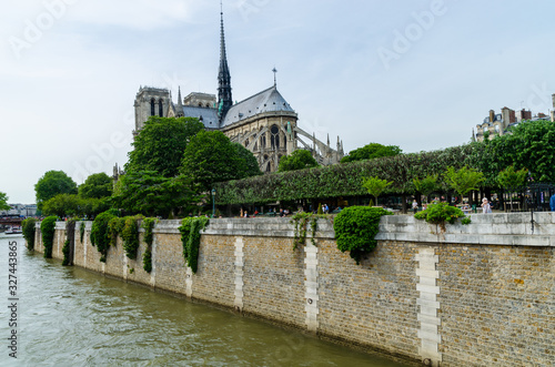 Magnificent view of Notre Dame in Paris France