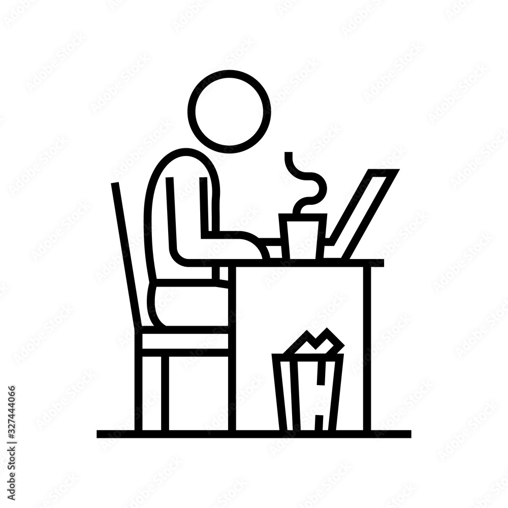 Office employee line icon, concept sign, outline vector illustration, linear symbol. Office employee line icon, concept sign, outline vector illustration, linear symbol.