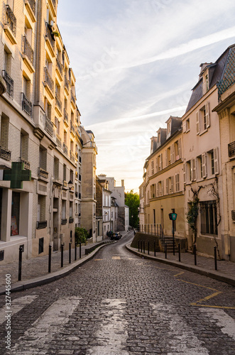 Beautiful streets around Montmartre in Paris France